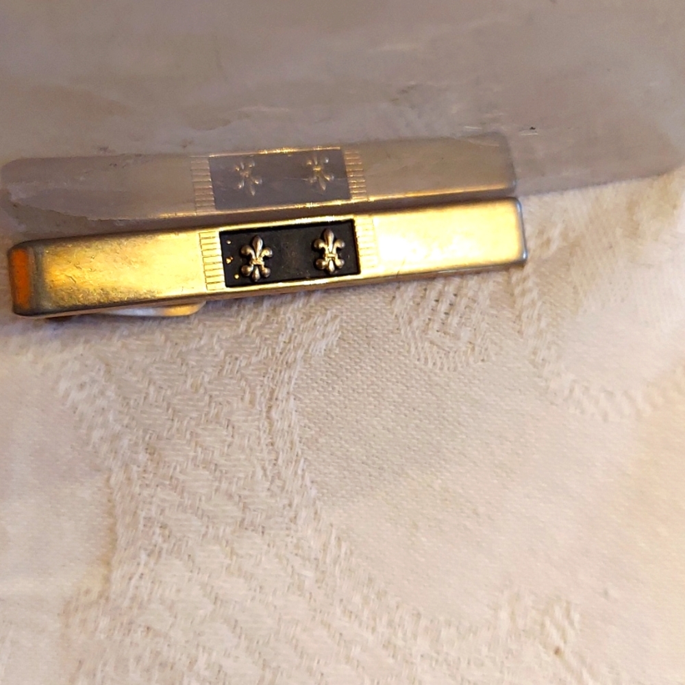 SWANK Tie Clip and‎ Cufflinks, Tagged, Vintage, Goldtone, 50s Collectible Items